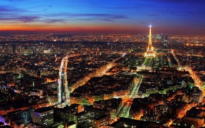 Ночной Париж, панорама города