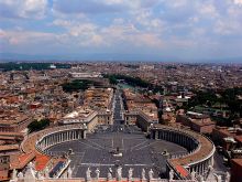 Площадь Св. Петра с высоты птичьего полета (Рим)