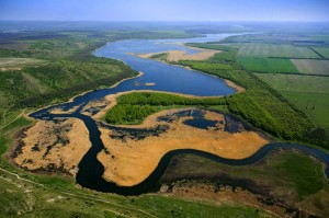 Региональный ландшафтный парк "Клебан Бык". Вид с самолета (Донецк и область)