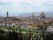 Вид на Флоренцию со смотровой площадки Пьяццале Микеланджело