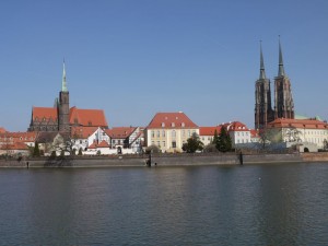 Вид на Кафедральный собор и костел Святого Варфоломея (Польша)