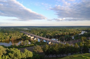 Владимирские пейзажи. Вид на мост через реку Клязьму