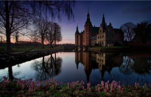 Замок Фредериксборг, ночной пейзаж (Страны Скандинавии)