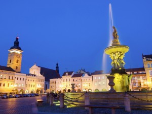 Главная площадь в городе Чешские Будейовице (Чехия)